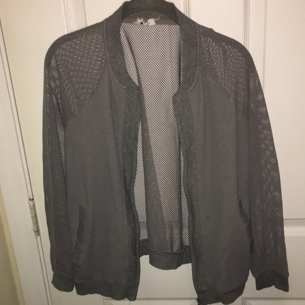 Long Sleeve Full Zip Mesh Bomber Jacket